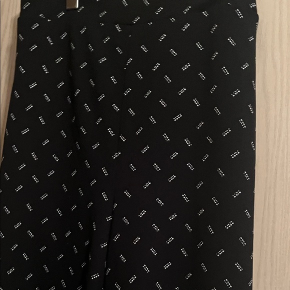 Elegant Black Patterned Women's Wide Leg Pants - Picture 4 of 11